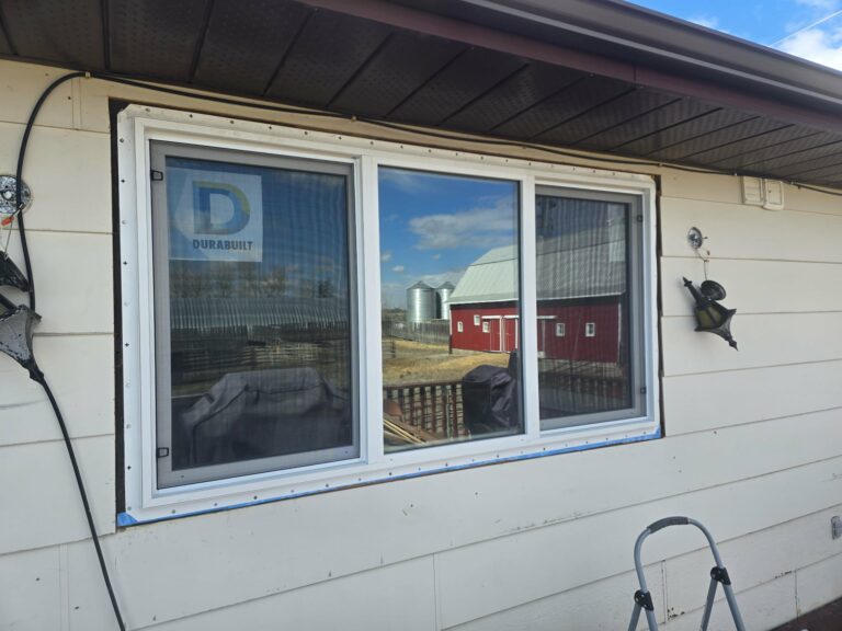 Replacement window installed before perimeter and exterior finishing