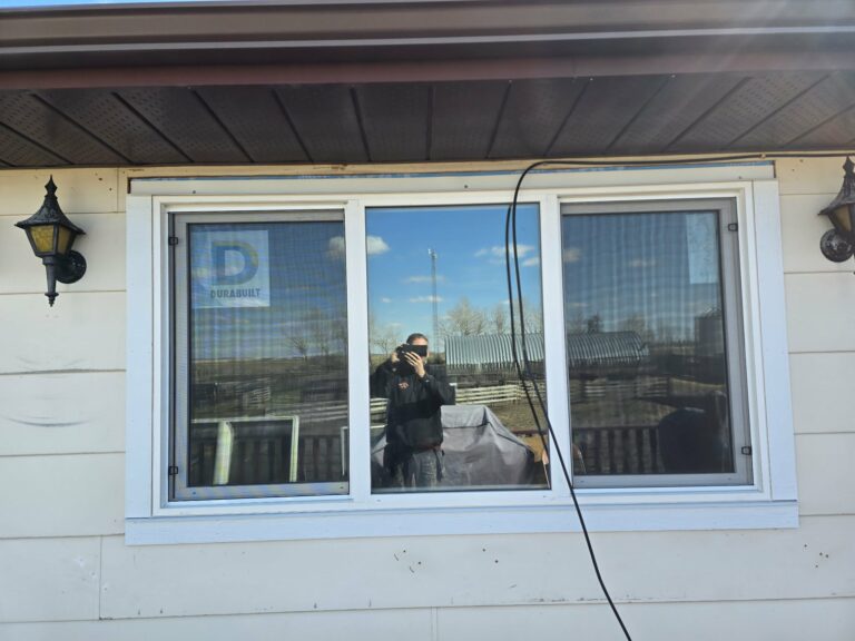 Exterior trim being returned around the replacement window