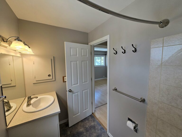 Bathroom walls, door and frame after painting